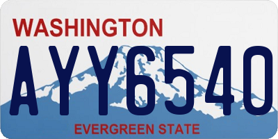 WA license plate AYY6540