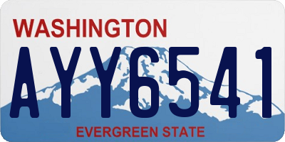 WA license plate AYY6541