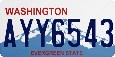 WA license plate AYY6543