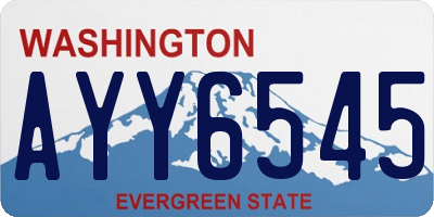 WA license plate AYY6545