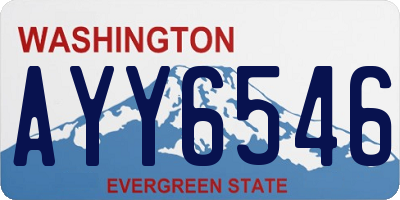 WA license plate AYY6546