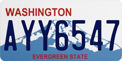 WA license plate AYY6547