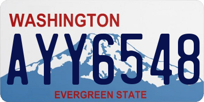 WA license plate AYY6548