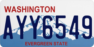 WA license plate AYY6549