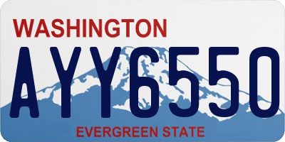 WA license plate AYY6550