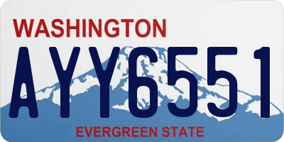 WA license plate AYY6551