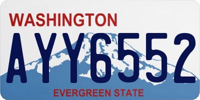 WA license plate AYY6552