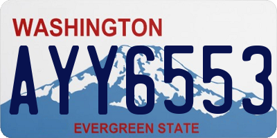 WA license plate AYY6553