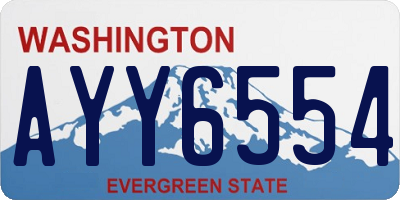 WA license plate AYY6554