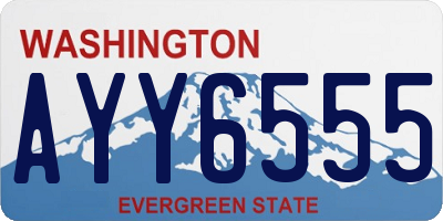 WA license plate AYY6555