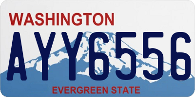 WA license plate AYY6556