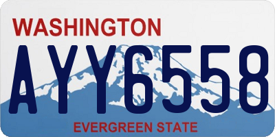 WA license plate AYY6558