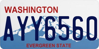 WA license plate AYY6560