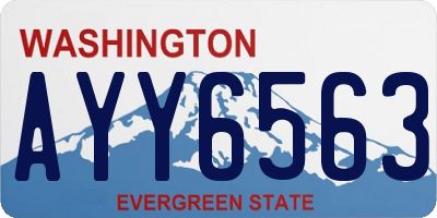 WA license plate AYY6563