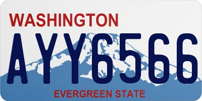 WA license plate AYY6566