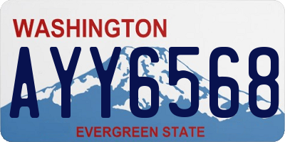 WA license plate AYY6568