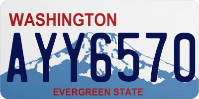 WA license plate AYY6570