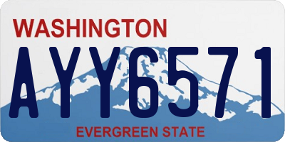 WA license plate AYY6571