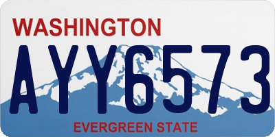 WA license plate AYY6573