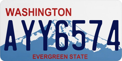 WA license plate AYY6574