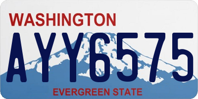 WA license plate AYY6575