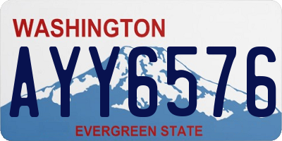 WA license plate AYY6576