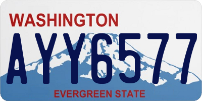 WA license plate AYY6577