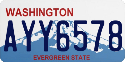 WA license plate AYY6578