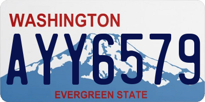 WA license plate AYY6579