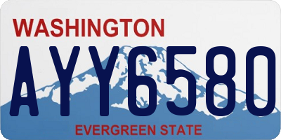 WA license plate AYY6580