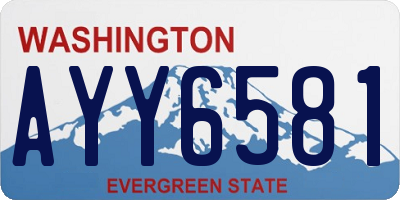 WA license plate AYY6581