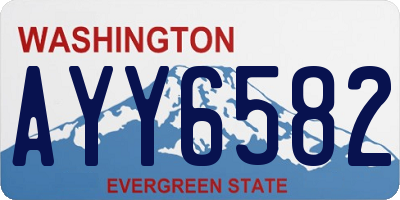 WA license plate AYY6582