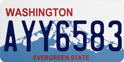 WA license plate AYY6583