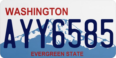 WA license plate AYY6585