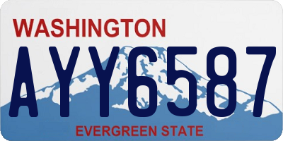 WA license plate AYY6587