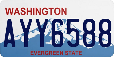 WA license plate AYY6588