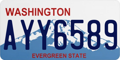 WA license plate AYY6589