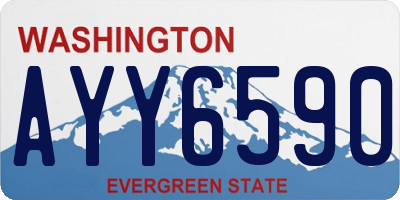 WA license plate AYY6590