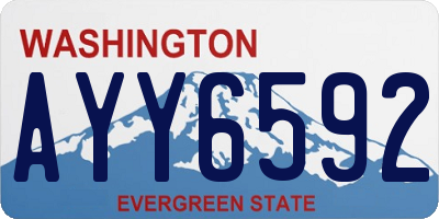 WA license plate AYY6592