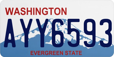 WA license plate AYY6593