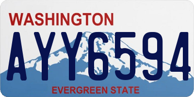 WA license plate AYY6594