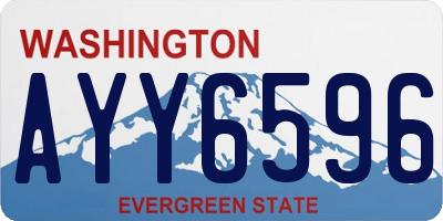 WA license plate AYY6596