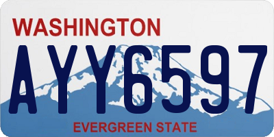 WA license plate AYY6597