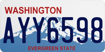 WA license plate AYY6598