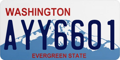 WA license plate AYY6601