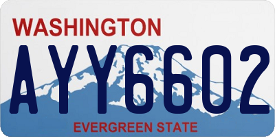 WA license plate AYY6602