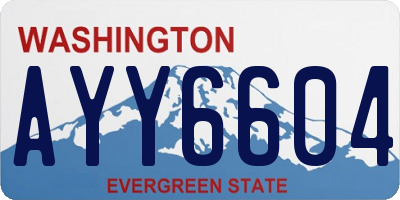 WA license plate AYY6604