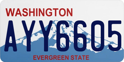 WA license plate AYY6605