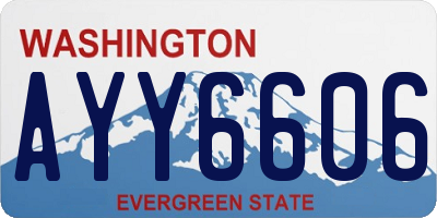 WA license plate AYY6606