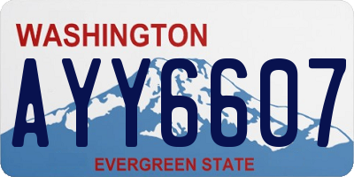 WA license plate AYY6607